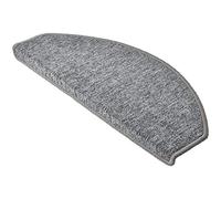 Beautissu Set 15 Alfombras semicirculares para peldaños Escalera | 65x28cm gris claro ribeteado adhesivas antideslizantes para Unidades felpudo interior autoadhesiva semicircular ProStair