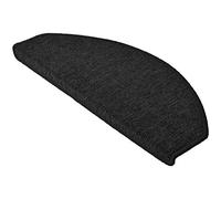 Beautissu Set 15 Unidades alfombras semicirculares Escalera para peldaños | 65x28cm Antracita ribeteado antideslizantes y adhesivas felpudo interior autoadhesiva ProStair