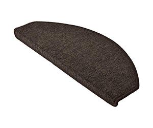 Beautissu Set 15 Unidades alfombras semicirculares Escalera para peldaños | 65x28cm Marrón Oscuro ribeteado antideslizantes y adhesivas felpudo interior autoadhesiva ProStair