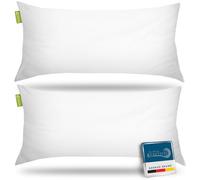 Beautissu Set de 2 Almohadas Cojines de Cama Apto para alérgicos Microfibra | 40x80cm 450g de Relleno con Costura Interior Oeko-TEX SIEGEL Oeko TEX acolchada antialérgicas pack BeauNuit NK