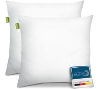 Beautissu Set de 2 Almohadas Cojines de Cama Apto para alérgicos Microfibra | 80x80cm 800g de Relleno con Costura Interior Oeko-TEX SIEGEL Oeko TEX acolchada antialérgicas pack BeauNuit UK