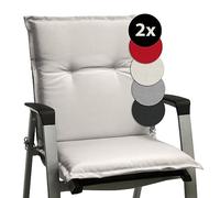 Beautissu Set de 2 Cojines para sillas de Exterior, tumbonas, mecedoras o Asientos con Respaldo bajo Base NL 100x50x6 Placas compactas de gomaespuma - Gris Natural