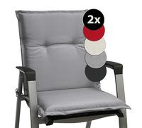 Beautissu Set de 2 Cojines para sillas de Exterior, tumbonas, mecedoras o Asientos con Respaldo bajo Base NL 100x50x6 Placas compactas de gomaespuma - Gris Claro
