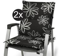 Beautissu Set de 2 Cojines para sillas de Exterior y jardín con Respaldo bajo Flores 100x50x6 cm tumbonas, mecedoras, Asientos cómodo Acolchado Resistente a Rayos UV
