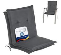 Beautissu Set de 2 Cojines sillas Jardín con Respaldo bajo placas compactas | 100x50x6cm Gris Grafito de gomaespuma tumbonas mecedoras de balcón o asiento exterior relleno espuma cojin Loft NL