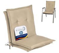 Beautissu Set de 2 Cojines sillas Jardin con Respaldo bajo placas compactas | 100x50x6cm Natural de gomaespuma tumbonas mecedoras de balcón o Asiento Exterior relleno espuma cojin balancin Loft NL