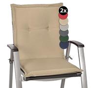 Beautissu Set de 2 Cojines sillas Jardin Loft NL - tumbonas mecedoras de balcón o Asiento Exterior con Respaldo bajo - 100x50x6 cm - Placas compactas de gomaespuma - Natural