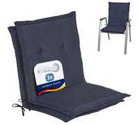 Beautissu Set de 2 Cojines sillas Jardin Loft NL - tumbonas mecedoras de balcón o Asiento Exterior con Respaldo bajo - 100x50x6 cm - Placas compactas de gomaespuma - Azul Marino