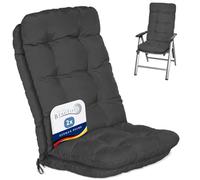 Beautissu Set de 2 Cojines sillas jardín para terraza Exterior Relleno | 120x50x8cm antracita de copos de gomaespuma para Cojín Respaldo Alto asiento Flair HL