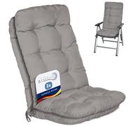 Beautissu Set de 2 Cojines sillas jardín para terraza Exterior Relleno | 120x50x8cm gris claro de copos de gomaespuma para Cojín Respaldo Alto asiento Flair HL