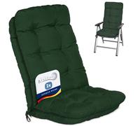 Beautissu Set de 2 Cojines sillas jardín para terraza Exterior Relleno | 120x50x8cm verde oscuro de copos de gomaespuma para Cojín Respaldo Alto asiento Flair HL