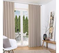 Beautissu Set de 2 Cortinas de oscurecimiento con Cinta de Volantes Opacas