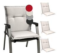 Beautissu Set de 4 Cojines para sillas de Exterior tumbonas mecedoras bajo | 100x50x6 gris natural placas compactas de gomaespuma para asientos con respaldo cojín acolchado camping jardin Base NL