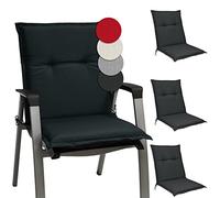 Beautissu Set de 4 Cojines para sillas de Exterior, tumbonas, mecedoras o Asientos con Respaldo bajo Base NL 100x50x6 Placas compactas de gomaespuma - Gris Grafito