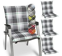 Beautissu Set de 4 Cojines para sillas de Exterior y jardín con Respaldo bajo Sunny MK Verde Menta 100x50x6 cm tumbonas, mecedoras, Asientos cómodo Acolchado Resistente a Rayos UV