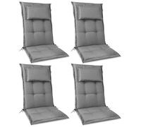 Beautissu Set de 4 Cojines Sillas de Balcón con Respaldo Alto para Exterior
