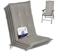 Beautissu Set de 4 Cojines sillas jardín con Respaldo Alto para tumbonas