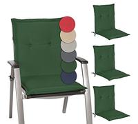Beautissu Set de 4 Cojines sillas Jardin Loft NL - tumbonas mecedoras de balcón o Asiento Exterior con Respaldo bajo - 100x50x6 cm - Placas compactas de gomaespuma - Verde Oscuro