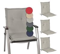 Beautissu Set de 4 Cojines sillas Jardin Loft NL - tumbonas mecedoras de balcón o Asiento Exterior con Respaldo bajo - 100x50x6 cm - Placas compactas de gomaespuma - Gris Claro