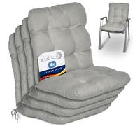 Beautissu Set de 4 Cojines sillas jardín terraza con Respaldo bajo