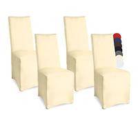 Beautissu Set de 4 Fundas para sillas de Banquete bi-elástica Oeko-Tex