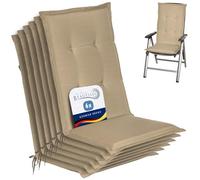 Beautissu Set de 6 Cojines sillas Jardin Exterior con Respaldo Alto Placas