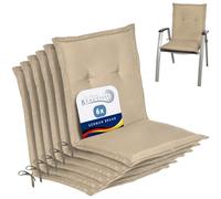 Beautissu Set de 6 Cojines sillas Jardin Exterior con Respaldo bajo Placas | 100x50x6cm natural compactas de gomaespuma tumbonas mecedoras de balcón Asiento cojín núcleo espuma relleno almohadón Loft NL