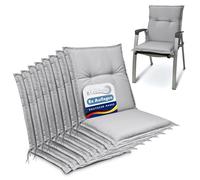 Beautissu Set de 8 Cojines para sillas de Exterior, tumbonas, mecedoras o Asientos con Respaldo bajo Base NL 100x50x6 Placas compactas de gomaespuma - Gris Claro