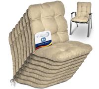 Beautissu Set de 8 Cojines Sillas Jardin con Respaldo Bajo Relleno Copos