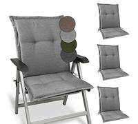Beautissu Set di 4 Premium Cuscini Respaldo bajo 105x50 cm Grigio Chiaro - Spessore 7 cm Cuscino Sedia Giardino Fissaggio Antiscivolo - Tessuto Robusto Resistente UV - Highlux NL