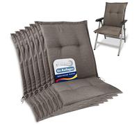 Beautissu Set di 6 Premium Cuscini Respaldo bajo 105x50 cm Talpa - Spessore 7 cm Cuscino Sedia Giardino Fissaggio Antiscivolo - Tessuto Robusto Resistente UV - Highlux NL