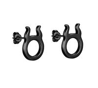 Beautlace Pendientes de tuerca del zodiaco del horóscopo con 12 constelaciones de astrología de 18 quilates, chapado en oro, plata/negro, para mujeres, hombres, adolescentes, niñas, joyería KE0068