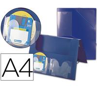 Beautone Carpeta Elástica con Lomo Rígido A4 Azul 2 Bolsas