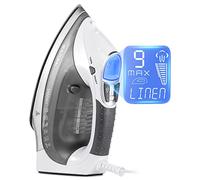 BEAUTURAL Plancha de Vapor, 2400W, Vapor 340ml con Pantalla LCD, Sistema antigoteo y función de autolimpieza-Blanco y Gris