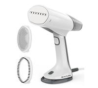 BEAUTURAL Vaporizador de viaje para ropa portátil mini con doble voltaje, removedor de arrugas de tela de mano plegable, plancha de vapor de 100-220 V para uso mundial como Europa, 1.5 libras