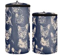 Beauty Abyssinian Cats - Bolsas de lavado de zapatos azul marino para lavadora, 2 bolsas de malla para lavar zapatos, bolsa de limpieza de zapatos, Belleza Gatos abisinios azul marino, 1 size, Moderno