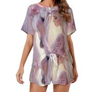 Beauty And Horse - Conjunto de pijama para mujer, 2 piezas, manga corta, ropa de dormir y pantalones cortos, Estilo:, XXL