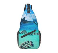 Beauty Beach Beautiful Village Sling Bag, Mochila de Hombro Paquete de Pecho Causal Crossbody Daypack para Mujeres Hombres Senderismo Viajes