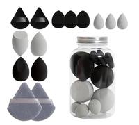 Beauty-Blender Jar - Juego de esponjas de maquillaje, esponjas de belleza suaves, esponjas de maquillaje para líquido, esponja correctora portátil, herramientas de maquillaje facial para mezclar crema