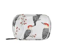 Beauty - Bolsa médica para pájaros carpinteros de vientre rojo con compartimentos desmontables, portátil, organizador de píldoras, grande para cartera