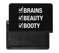 Beauty Brains and Booty - Funda para pasaporte con ranura para tarjetas, funda para pasaporte de viaje