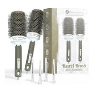 Beauty Carves Juego de cepillos redondos, cepillos de 45 y 53 mm con 4 clips, cepillo redondo para soplar con nailon flexible, 66 cerdas, tecnología nano iónica resistente al calor para rizar, peinar