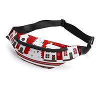 Beauty Christmas Little Town Bow Pattern Fanny Pack, riñonera Deportiva para niños Adultos para Hombres y Mujeres