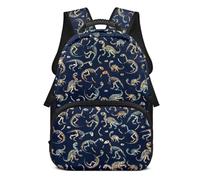 Beauty Collector Mochila escolar para niñas con correas ajustables para el hombro, Dinosaurio Fossil Azul Marino, Mochilas daypack