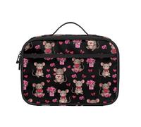 Beauty Collector Rat Love - Bolsa de almuerzo para niños y adultos, con cremallera, color negro