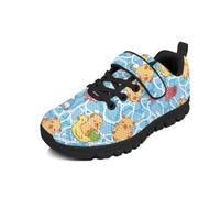 Beauty Collector Zapatillas de tenis para niñas con un solo gancho y bucle, suela negra, para niños pequeños y grandes, Capybara Octopus Aqua, 33 EU