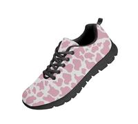 Beauty Collector Zapatos de senderismo para mujer, de lona, planos, deportivos, a la moda, suela negra, Vaca rosa manchada, 42 EU