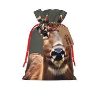 Beauty Deer - Bolsas de regalo de tela delicada con cordón, encantadora bolsa de regalo de vacaciones para celebraciones