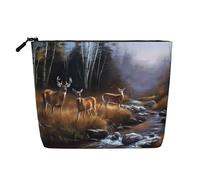 Beauty Deer - Neceser de viaje versátil, bolsa de maquillaje de cáñamo falso, multiusos, organizador de accesorios cosméticos, Black, Talla única