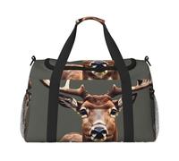 Beauty Deer Print - Bolsos de noche para mujeres y hombres, bolsa de hombro para viajes, artículos esenciales de viaje, Negro -, Talla única